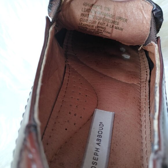 Joseph Abboud Rich Two-Toned Mahogany Brown Loafers Square Toe (12M) - Picture 10 of 11